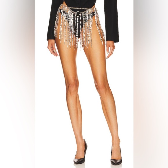 Camilla Coelho Penny rhinestone skirt / festival skirt gold - Picture 3 of 15